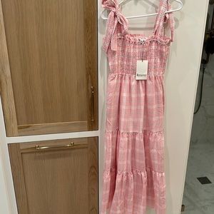 Pink smocked dress small